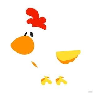 Chicken Cartoon Clipart Template