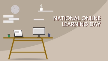 Free National Online Learning Day Banner Background Template to Edit Online