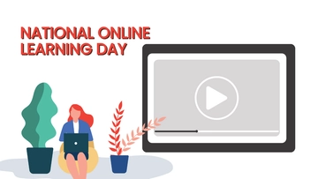 Free National Online Learning Day Cartoon Background Template to Edit Online