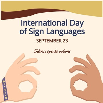 Free International Day of Sign Languages Whatsapp Post Template to Edit Online