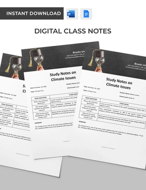 Digital Class Notes Template