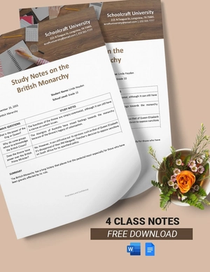 4 Class Notes Template