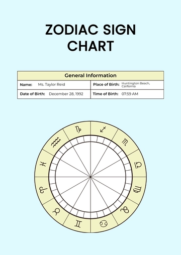 Free Zodiac Sign Chart Template to Edit Online