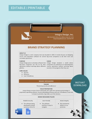 Brand Strategy Planning Template