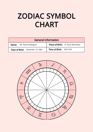Free Zodiac Symbol Chart Template to Edit Online