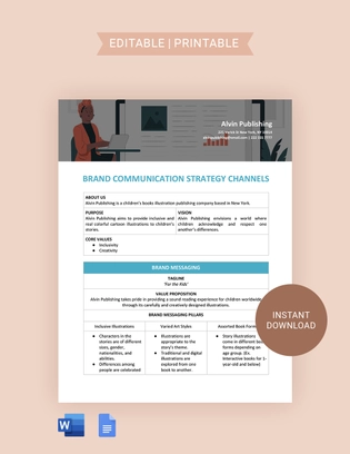 Brand Communication Strategy Channels Template