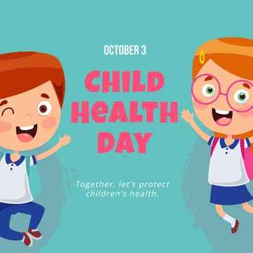 Free Child Health Day FB Post Template to Edit Online