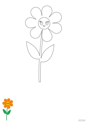 Cartoon Flower Coloring Page