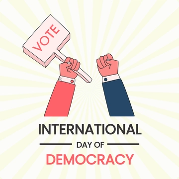 Free International Day of Democracy Cartoon Clipart Template to Edit Online