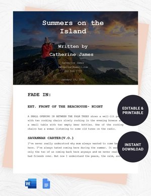 Blank Screenplay Template