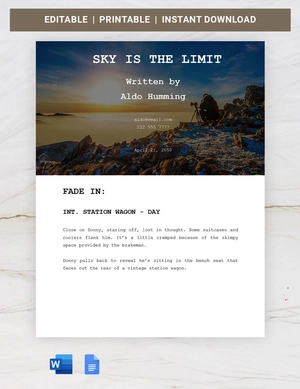 Professional Screenplay Template