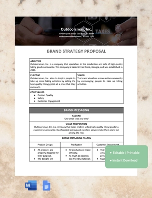 Brand Strategy Proposal Template