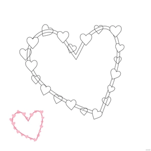 Heart Shape Frame Coloring Page