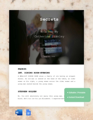 Screenplay Character