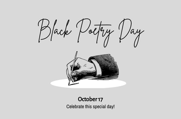 Free Black Poetry Day Banner Template to Edit Online