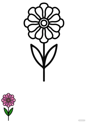 Zinnia Flower Coloring Page