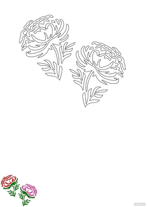 Peony Flower Coloring Page