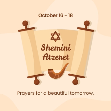Free Shemini Atzeret FB Post Template to Edit Online