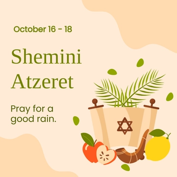 Free Shemini Atzeret WhatsApp Post Template to Edit Online