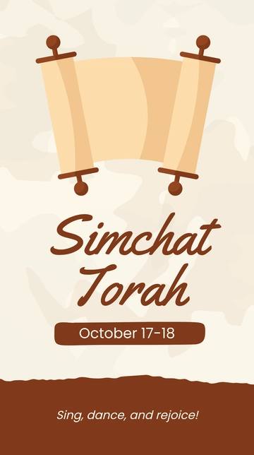 Free Simchat Torah Whatsapp Post Template to Edit Online