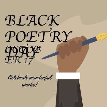 Free Black Poetry Day Whatsapp Post Template to Edit Online