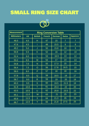 Free Small Ring Size Chart	 Template to Edit Online