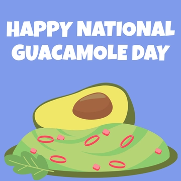Free Happy National Guacamole Day Clipart Template to Edit Online