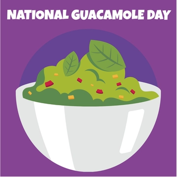 Free National Guacamole Day Cartoon Clipart Template to Edit Online
