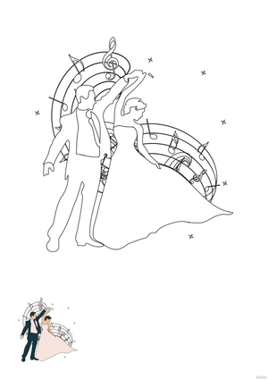 Wedding Music Coloring Page