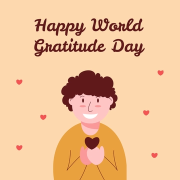 Free Happy World Gratitude Day Clipart Template to Edit Online