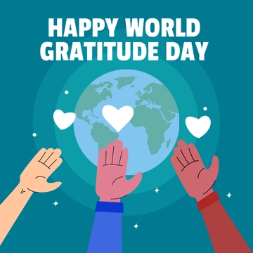 Free Happy World Gratitude Day Clipart Template to Edit Online
