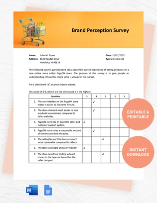 Brand Perception Survey Template