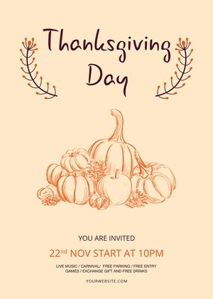 Minimal Thanksgiving Flyer Template