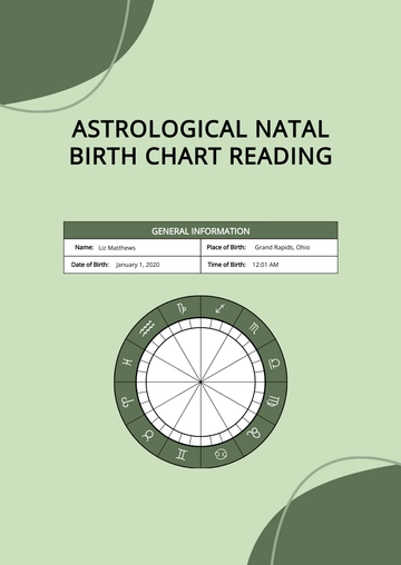 Free Astrology Natal Birth Chart Reading Template to Edit Online