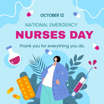 Free National Emergency Nurse???s Day FB Post Template to Edit Online