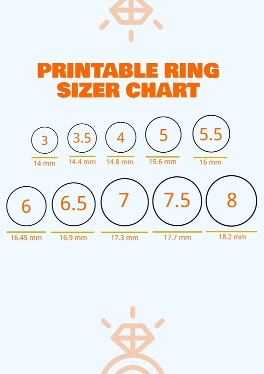 Personal Printable Ring Sizer Chart Template