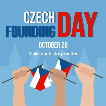 Free Czech Founding Day FB Post Template to Edit Online