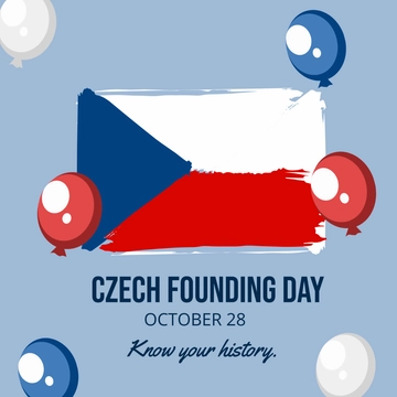 Free Czech Founding Day Whatsapp Post Template to Edit Online