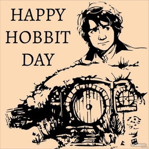 Hobbit Day Drawing Vector