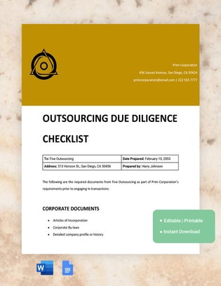 Outsourcing Due Diligence