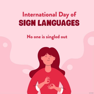 International Day of Sign Languages Poster Vector