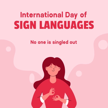 Free International Day of Sign Languages Poster Vector Template to Edit Online