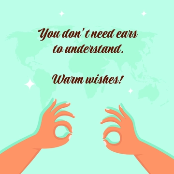 Free International Day of Sign Languages Wishes Clipart Template to Edit Online