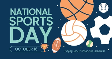 Free National Sports Day FB Post Template to Edit Online