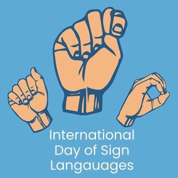 Free International Day of Sign Languages Clipart Template to Edit Online
