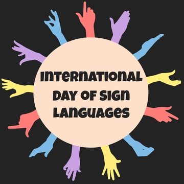 Free International Day of Sign Languages Celebration Clipart Template to Edit Online