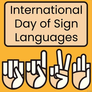 International Day of Sign Languages Clipart Vector