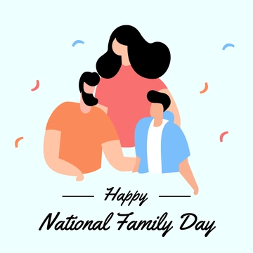 Free Happy National Family Day Clipart Template to Edit Online