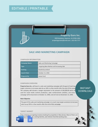 Sale And Marketing Campaign Template Sale And Marketing Campaign Template