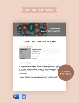 Marketing Campaign Analysis Template Marketing Campaign Analysis Template
